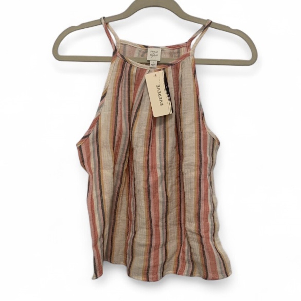 Roan + Ryan Evereve Striped High Neck Tank Top